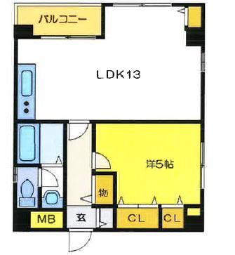 グラムコートゼン(1LDK/2階)の間取り写真