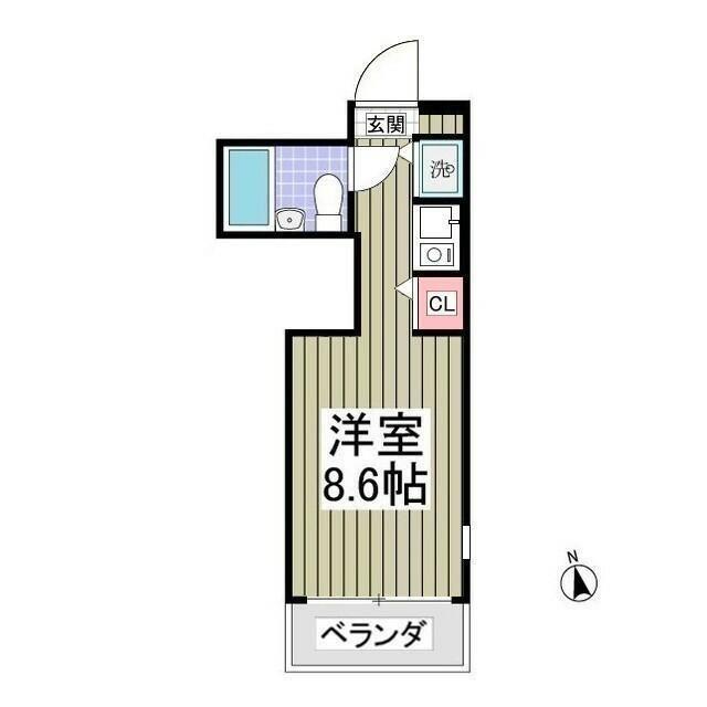 ペアハイツ世田谷(ワンルーム/2階)の間取り写真