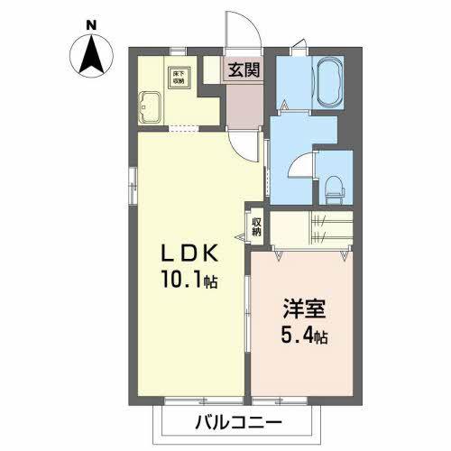 フェアリーテールA(1LDK/1階)の間取り写真
