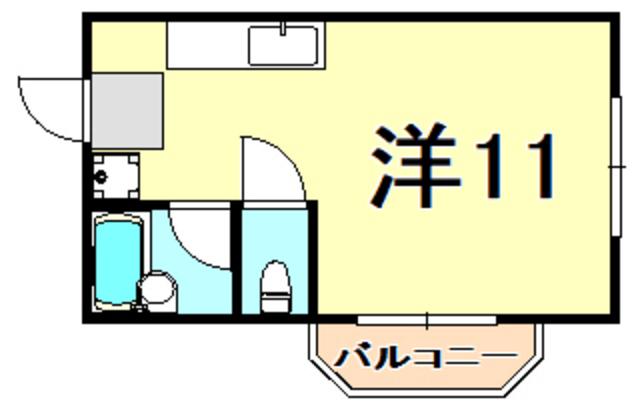 ファミネス芦屋(ワンルーム/2階)の間取り写真