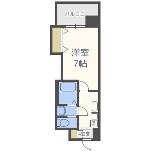 LUXE大正(1K/4階)の間取り写真