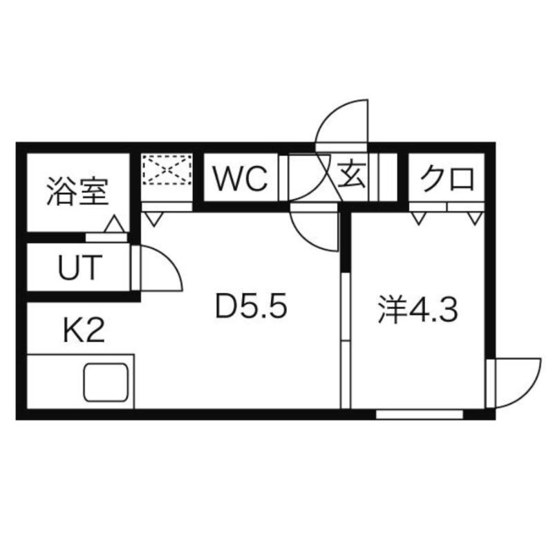 FLATS LIDO 菊水(1DK/3階)の間取り写真