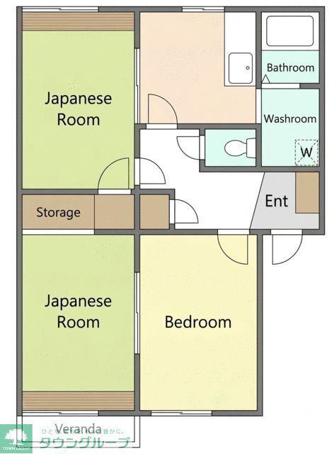 ハイツシャルマンC棟(3K/2階)の間取り写真