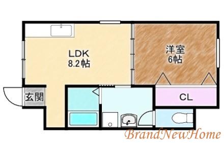 パークサイドエルディム(1LDK/2階)の間取り写真