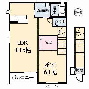 グランドール春日(1LDK/2階)の間取り写真