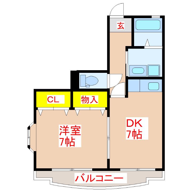 パークコートTABATA(1DK/3階)の間取り写真