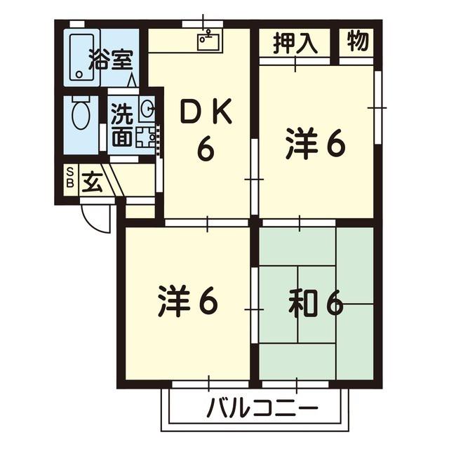ガーデンパレス大津1(3DK/1階)の間取り写真