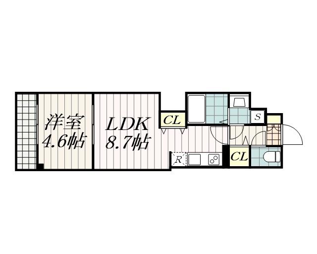 コートドール蘇我(1LDK/2階)の間取り写真