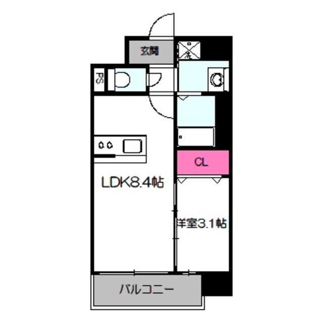 GRAN PASEO都島(1LDK/3階)の間取り写真