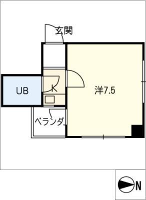 サンライフ千代田1(1K/2階)の間取り写真