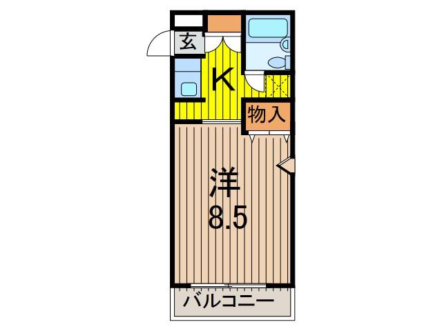ハイホーム西川口(1K/1階)の間取り写真