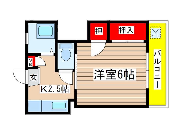 濱野マンション(1K/3階)の間取り写真