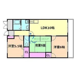 ファミール永田(3LDK/6階)の間取り写真