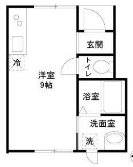メゾン桜坂(ワンルーム/1階)の間取り写真