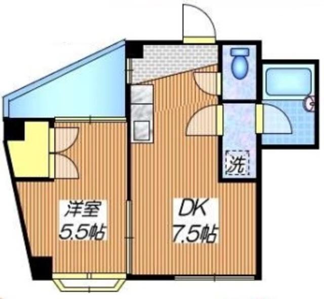 セイントパーク(1DK/2階)の間取り写真