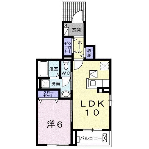 クレシア(1LDK/1階)の間取り写真