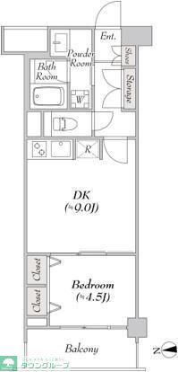 ミリアレジデンス大岡山(1LDK/2階)の間取り写真