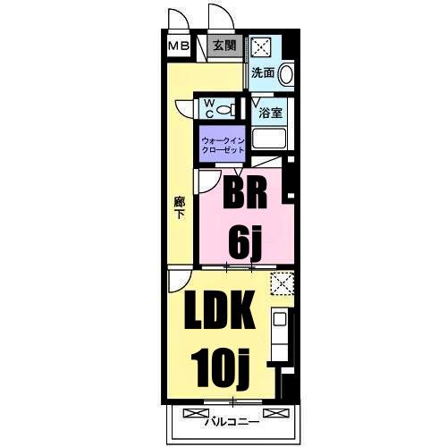 グランスイート新横浜II(1LDK/5階)の間取り写真