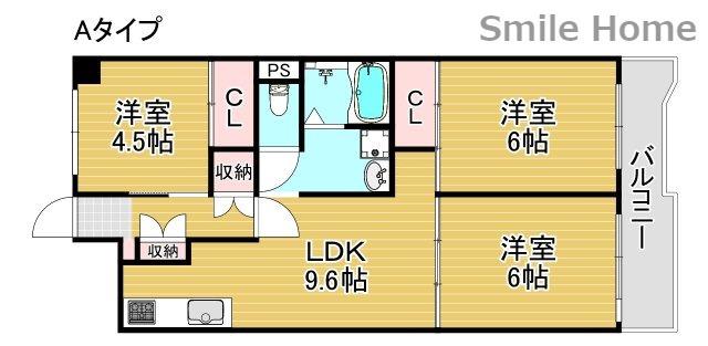 サンコーポラス南港27号棟(3LDK/9階)の間取り写真