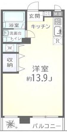 メゾンドール駒込(ワンルーム/5階)の間取り写真
