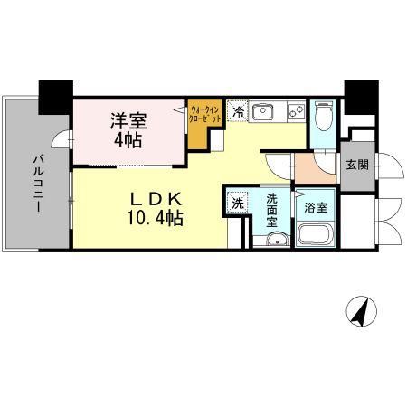 テラス天の川(1LDK/1階)の間取り写真