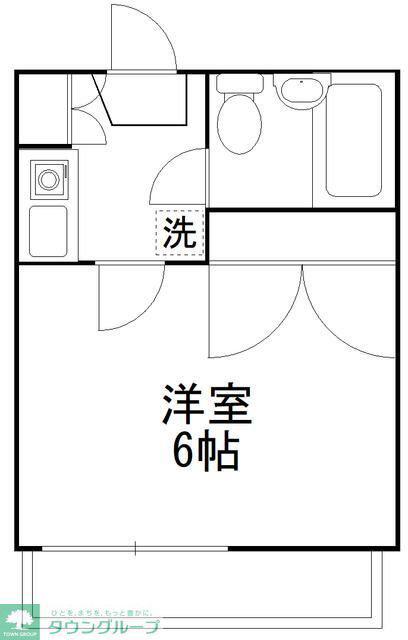 ヒルトップ海神(1K/2階)の間取り写真
