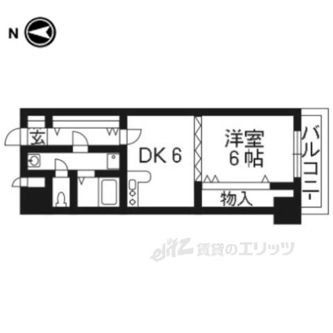 宮之阪ウェーブ(1K/3階)の間取り写真