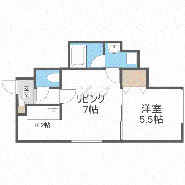 LEEVILLAGE北28条(1LDK/2階)の間取り写真