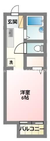 アネックス北巣本(1K/2階)の間取り写真