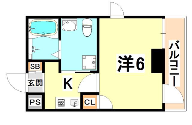 グレイスシャトー王子(1K/5階)の間取り写真