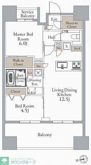 プライマル町屋(2LDK/6階)の間取り写真