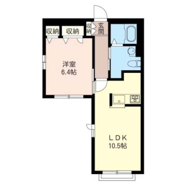 ボヌールAOI(1LDK/2階)の間取り写真