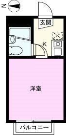 前川ヒルズ(1K/1階)の間取り写真