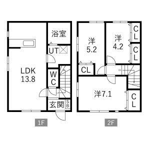 APISV A棟(3LDK/1階)の間取り写真