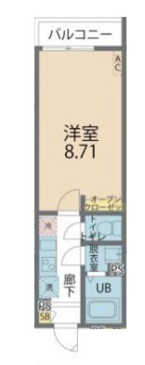 カインドネス新座サウス(1K/3階)の間取り写真