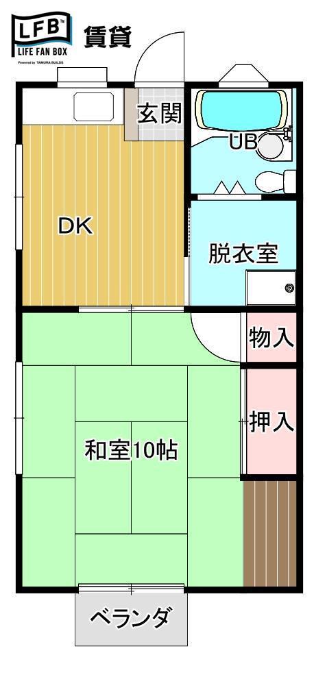 トマトハウス(1DK/2階)の間取り写真