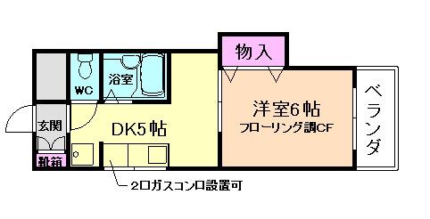 ツインレジデンス(1K/5階)の間取り写真