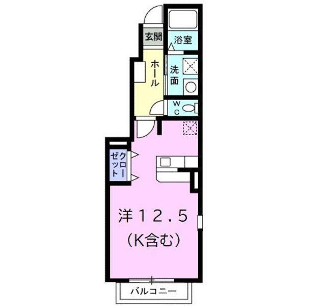 ランバ-荒井(1K/1階)の間取り写真