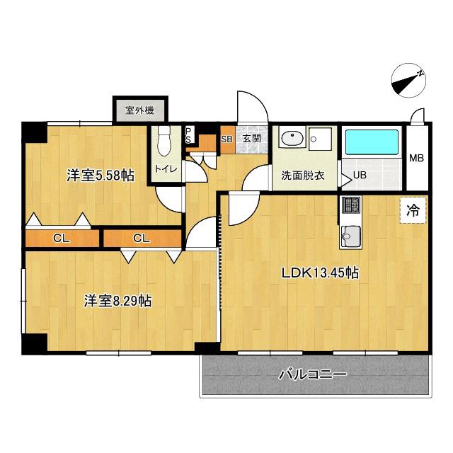 BUDS8(2LDK/2階)の間取り写真
