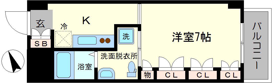 ラナップスクエア難波II(1K/3階)の間取り写真