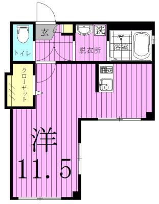 CREW HOUSE 東松戸(1K/1階)の間取り写真