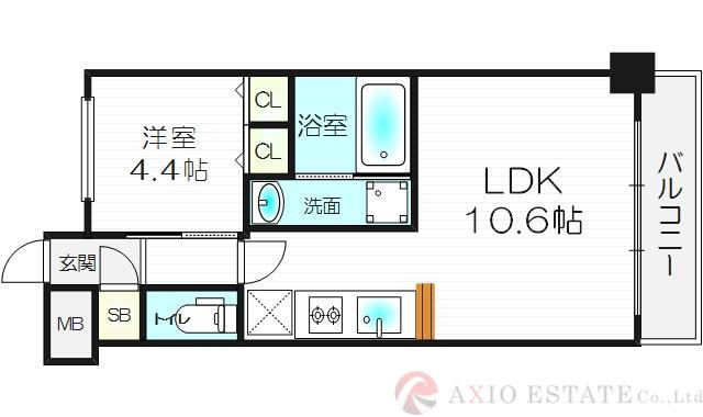 スプランディッド新大阪キャトル(1LDK/3階)の間取り写真