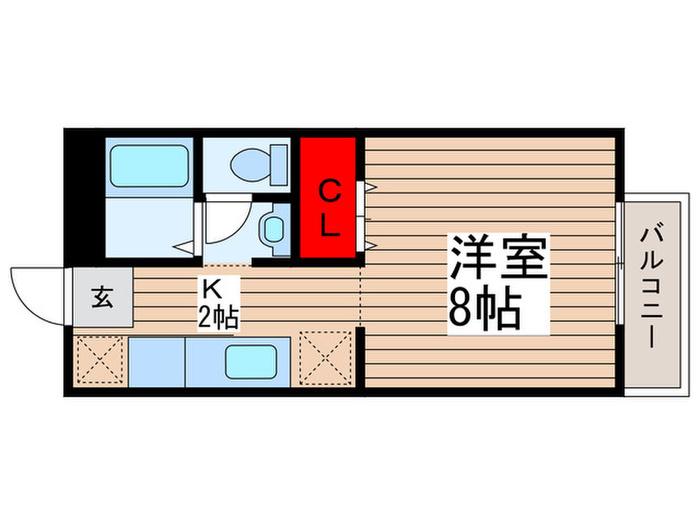 サンガーデン八柱A(1K/2階)の間取り写真