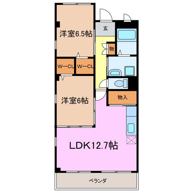 ガーデニングヒルズ神の倉III(2LDK/1階)の間取り写真