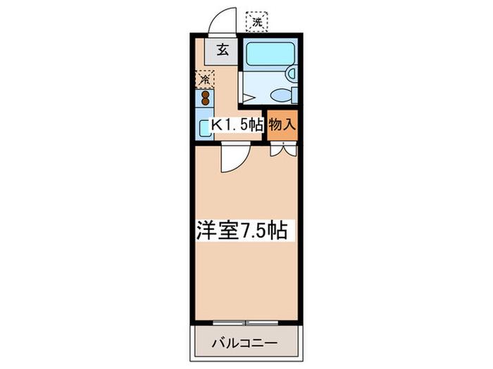ハイツN(1K/2階)の間取り写真
