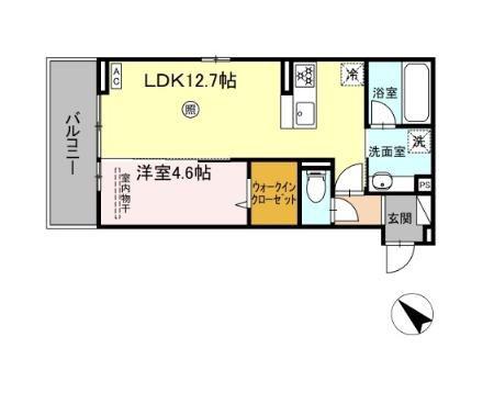ヴィバーチェ(1LDK/2階)の間取り写真