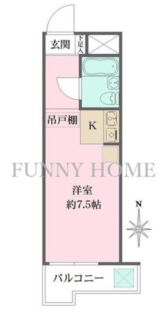 トップ桜新町第2(ワンルーム/4階)の間取り写真