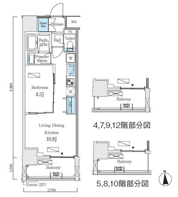プライマル上野・稲荷町(1LDK/6階)の間取り写真