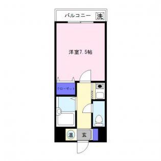 サンシティ箱崎九大前412(1K/4階)の間取り写真