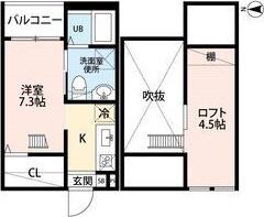 ブランノワール本陣 S棟ブランノワールホンジ(1K/2階)の間取り写真